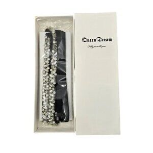 QueenDream Black Silver Rhinestone Sash